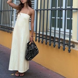 RARE Zara Ecru Sequin Knit Dress